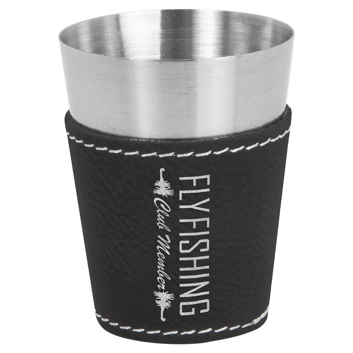 Custom Shot Glass - Black with Silver Engraving