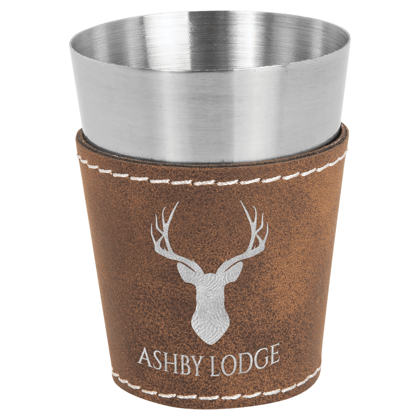 Custom Shot Glass - Rustic with Silver Engraving