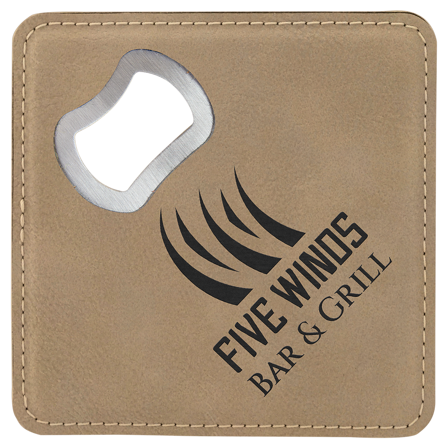 Coaster Bottle Opener - Light Brown