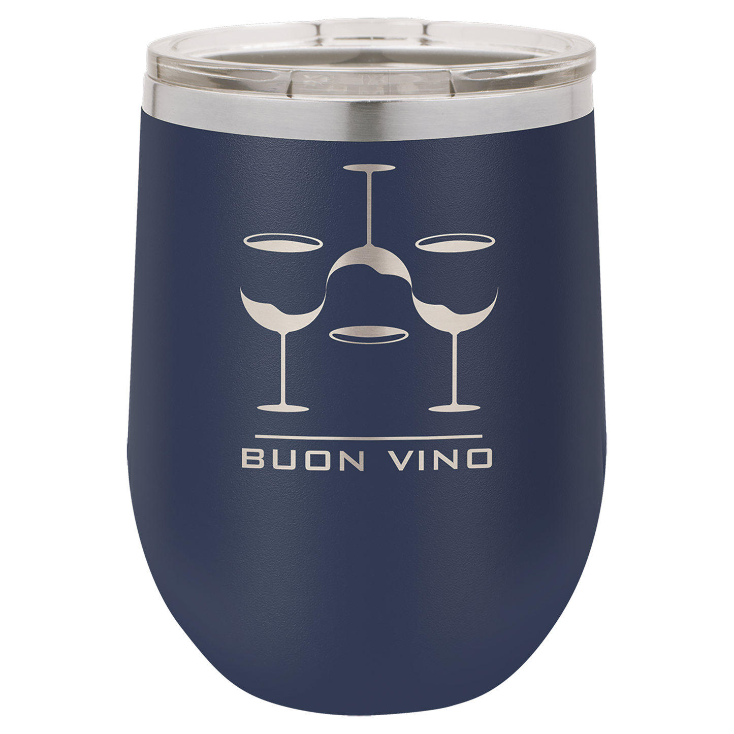 Custom Wine Tumbler - Navy Blue