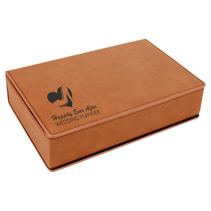 Custom Flask Gift Set - Leather - Rawhide