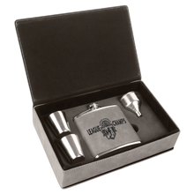 Custom Flask Gift Set - Leather - Grey