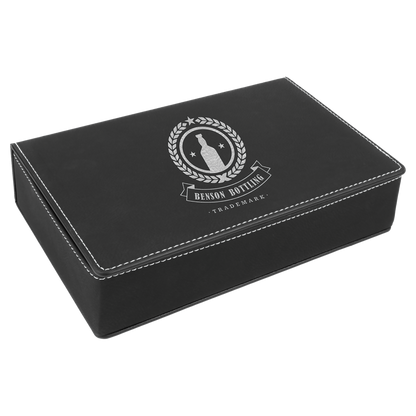 Custom Flask Gift Set - Metal - Black