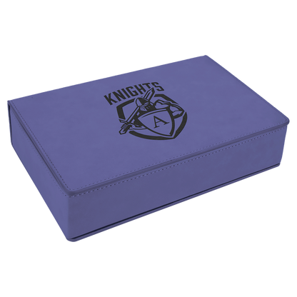 Custom Flask Gift Set - Leather - Purple