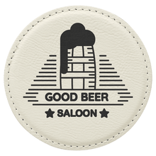 Custom Leather Coaster - Round - White