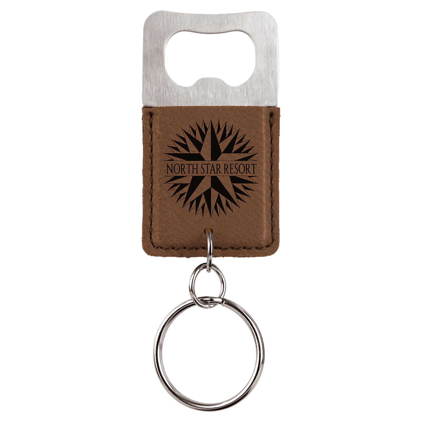 Keychain Bottle Opener - Rectangle - Dark Brown