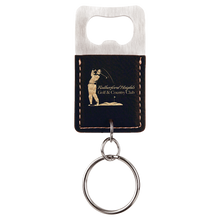 Keychain Bottle Opener - Rectangle - Black with Gold Engraving
