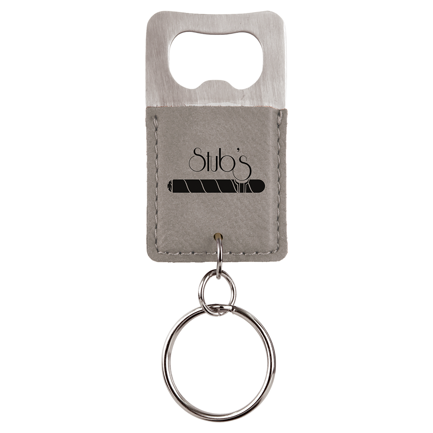 Keychain Bottle Opener - Rectangle - Grey