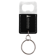 Keychain Bottle Opener - Rectangle - Black with Silver Engraving