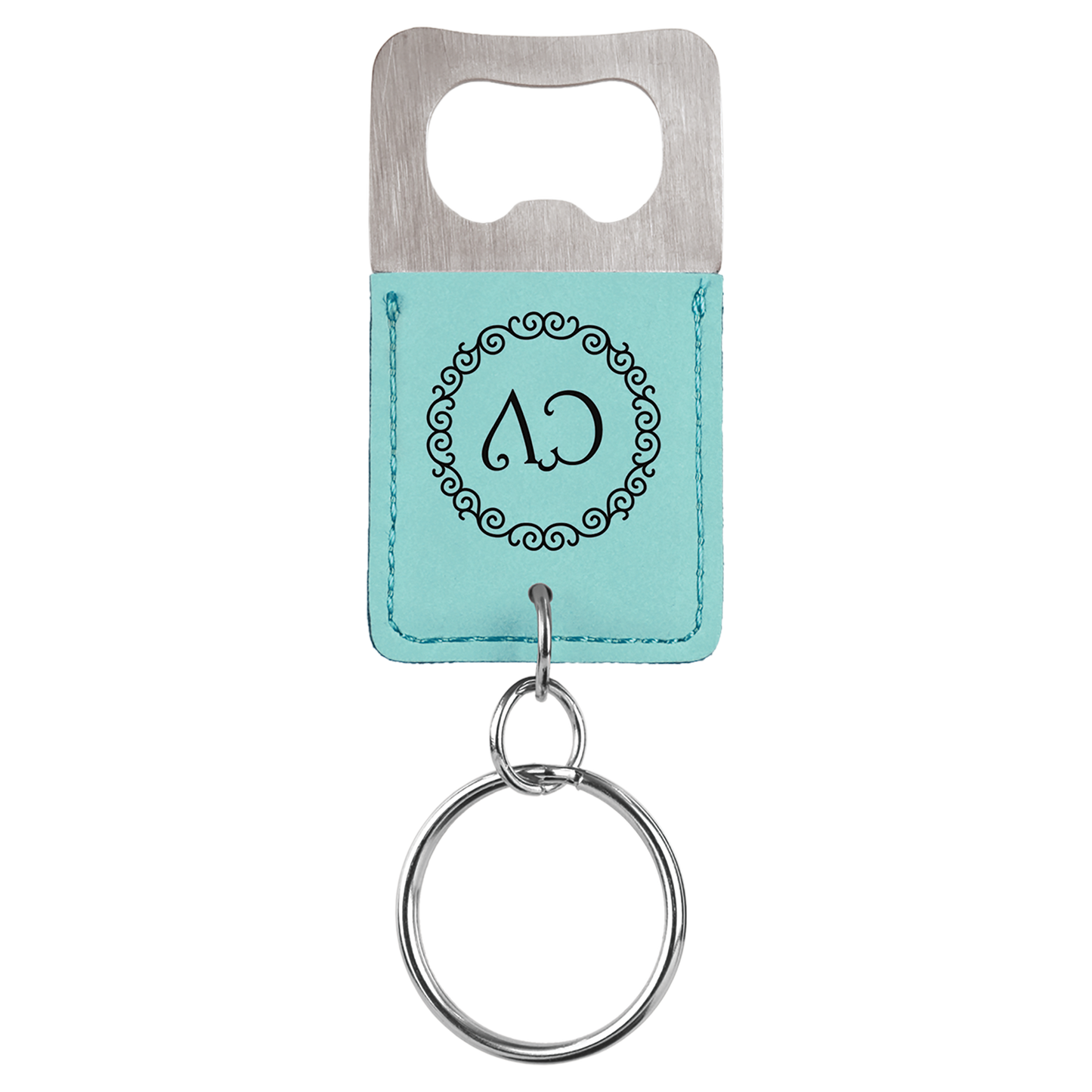 Keychain Bottle Opener - Rectangle - Light Blue