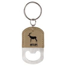 Keychain Bottle Opener - Oval - Light Brown