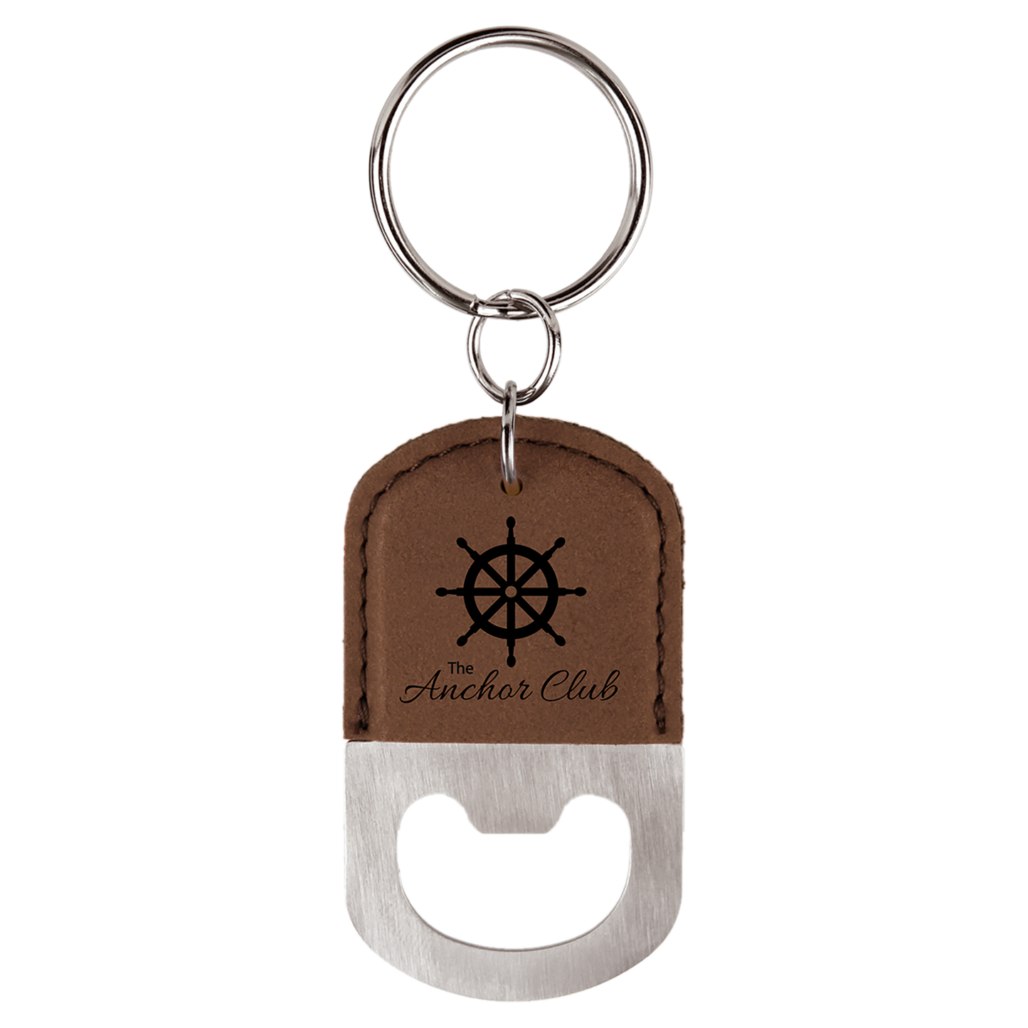 Keychain Bottle Opener - Oval - Dark Brown