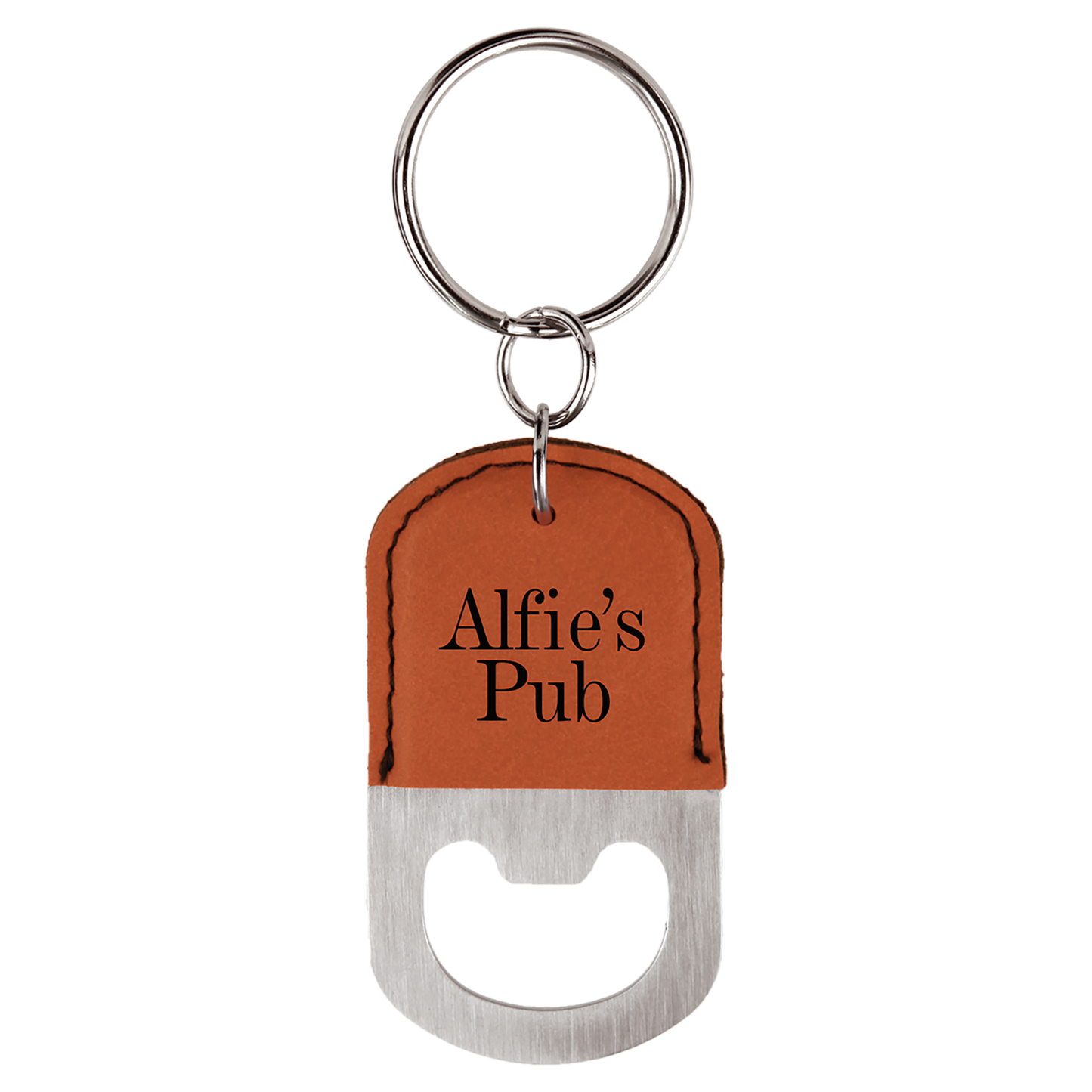 Keychain Bottle Opener - Oval - Rawhide