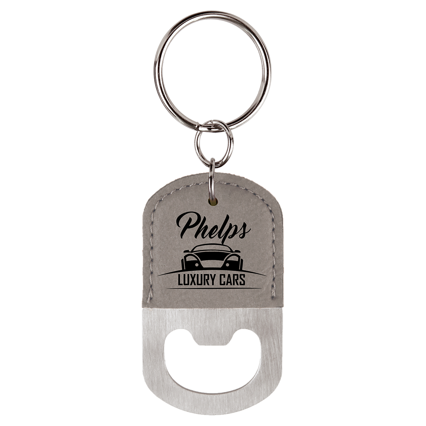 Keychain Bottle Opener - Oval - Grey