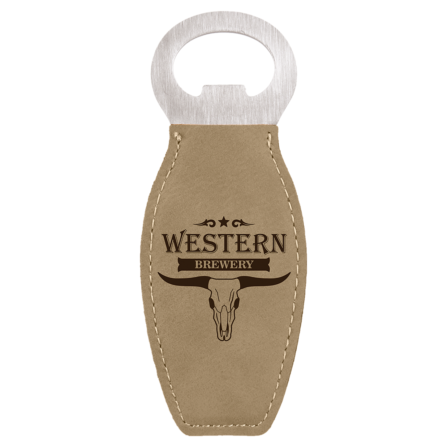 Custom Bottle Opener Magnet - Light Brown