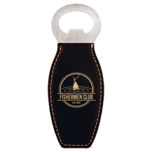 Custom Bottle Opener Magnet - Black with Gold Engraving