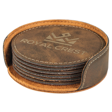 Custom Coaster Set - Rustic with Gold Engraving