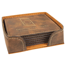 Custom Coaster set - Rustic with Gold Engraving