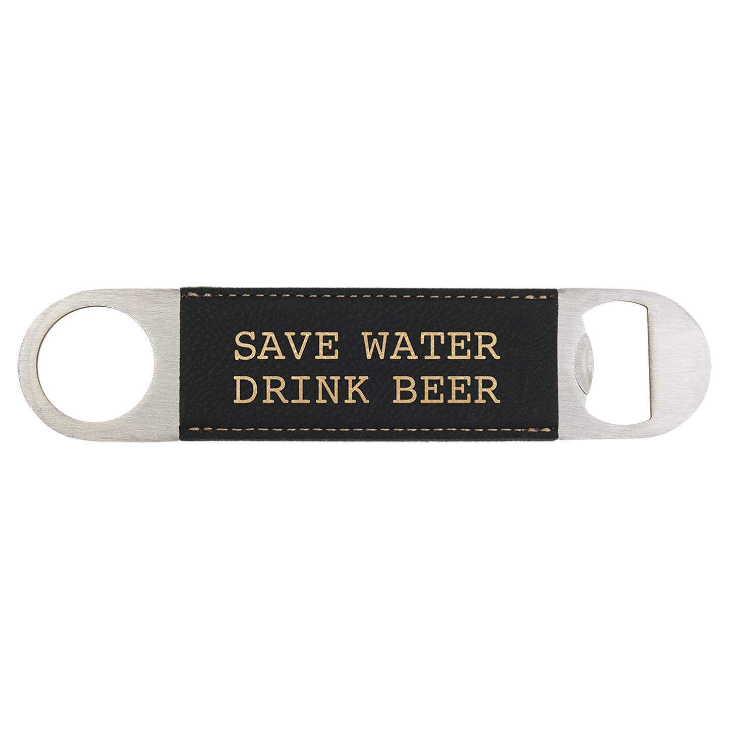 Custom Bottle Opener - Black with Gold Engraving