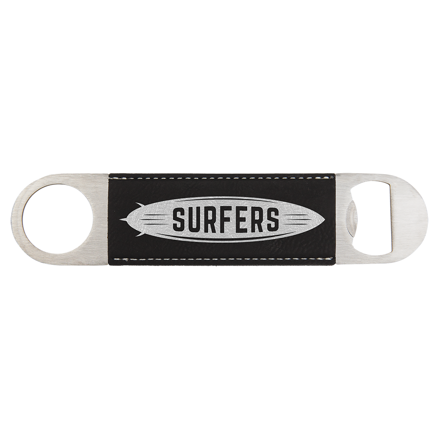 Custom Bottle Opener - Black with Silver Engraving