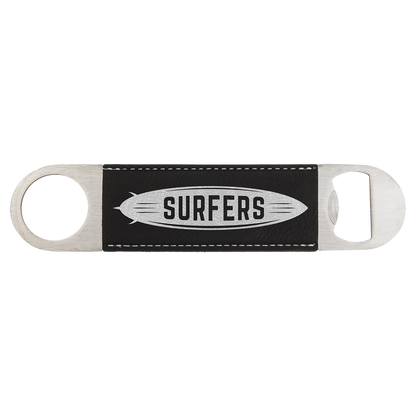 Custom Bottle Opener - Black with Silver Engraving
