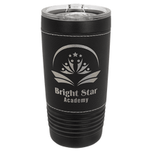 Black Leather Tumblers - 20 ounce - Black Wrap with Silver Engraving
