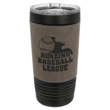 Black Leather Tumblers - 20 ounce - Grey Wrap