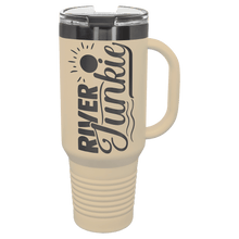 Custom 40 Ounce Travel Mug - Beige - Black Engraving