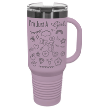Custom 40 Ounce Travel Mug - Lilac - Black Engraving