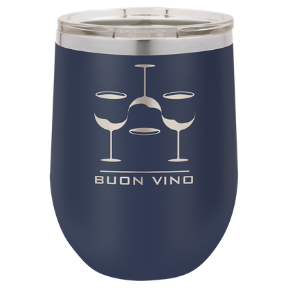 Custom Wine Tumbler - Navy Blue