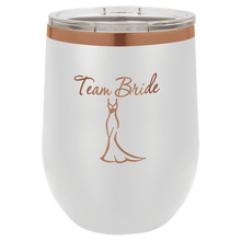 Custom Wine Tumbler - White - Rose Gold Engraving