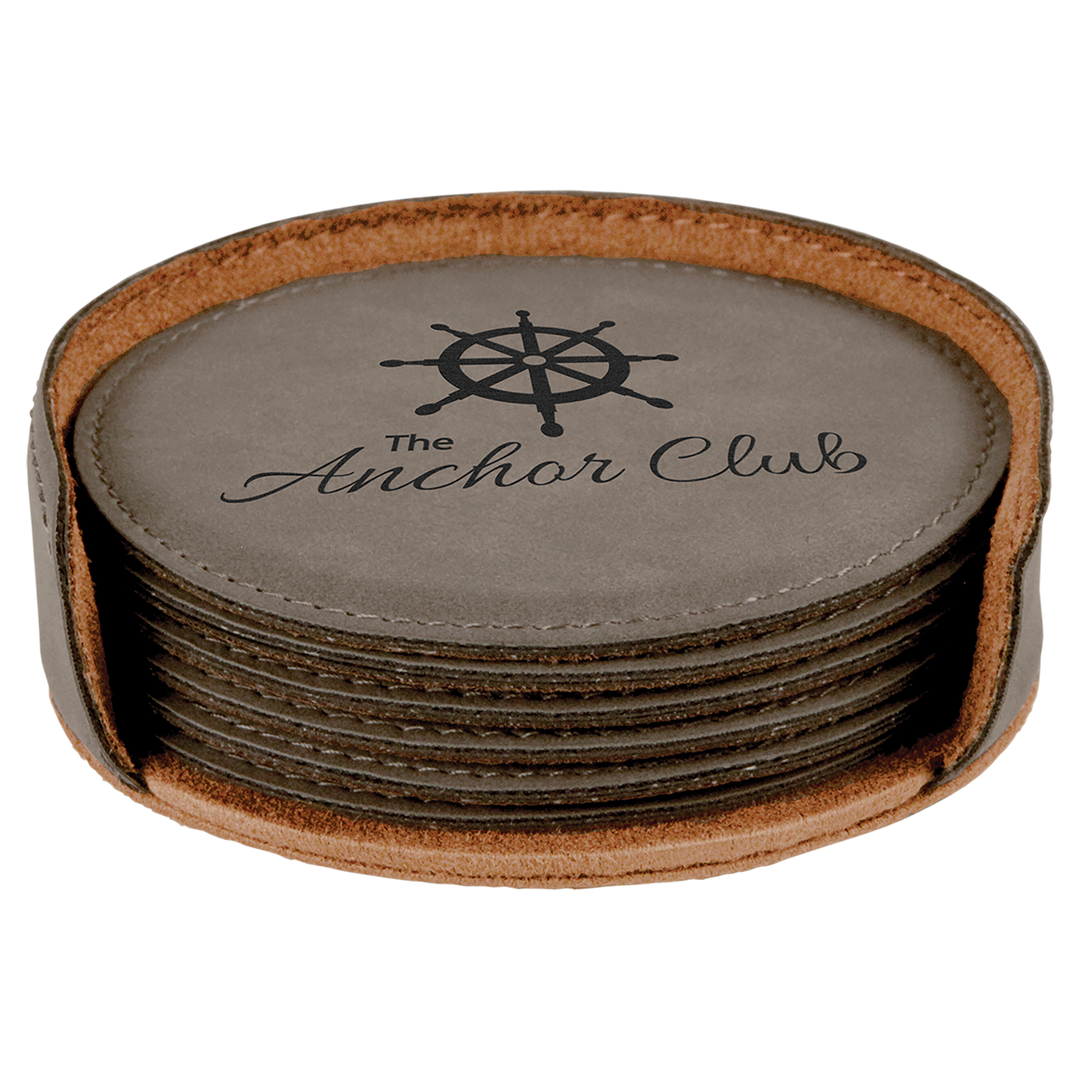 Custom Coaster Set - Circle - Grey