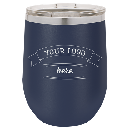 Custom Wine Tumbler - Navy Blue